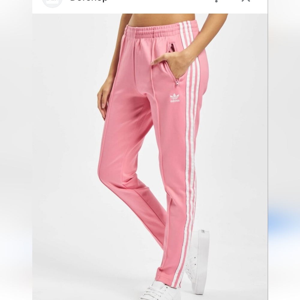 Women adidas pink primeblue track pants small euc